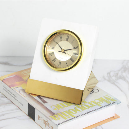 Nordic Model Room Titanium Marble Clock Ornaments