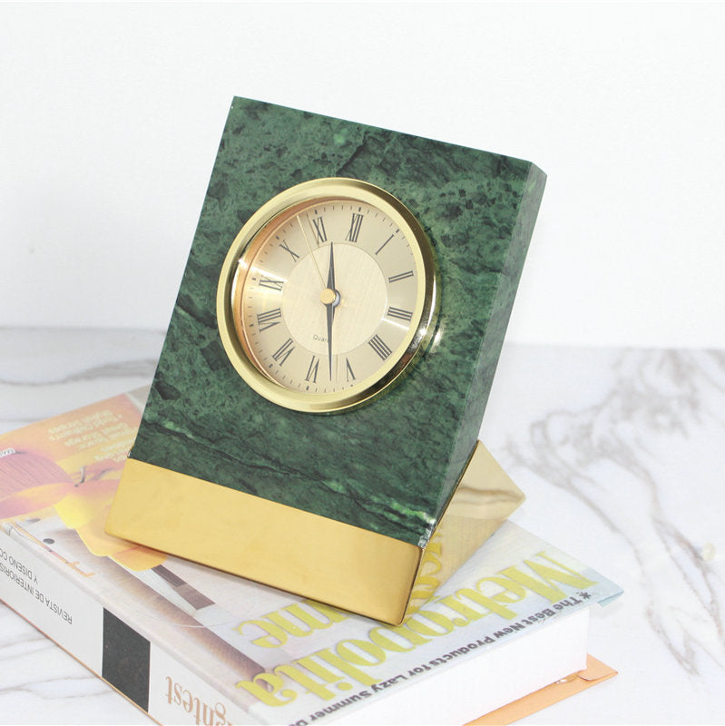 Nordic Model Room Titanium Marble Clock Ornaments