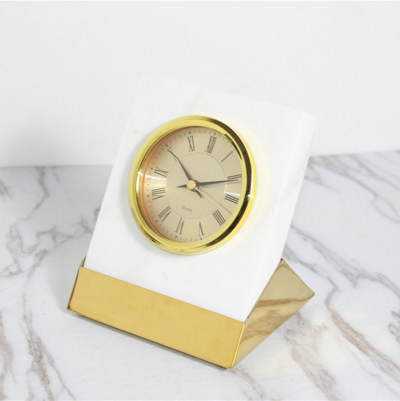 Nordic Model Room Titanium Marble Clock Ornaments