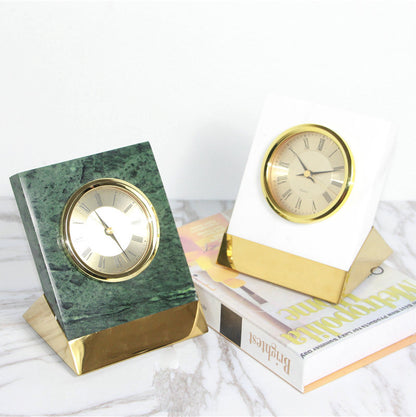 Nordic Model Room Titanium Marble Clock Ornaments