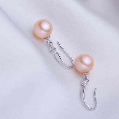 s925 Silver And Blue Jewelry Freshwater Pearl Stud Earrings, The Strong Light Ls Almost Flawless And Round EH101-18