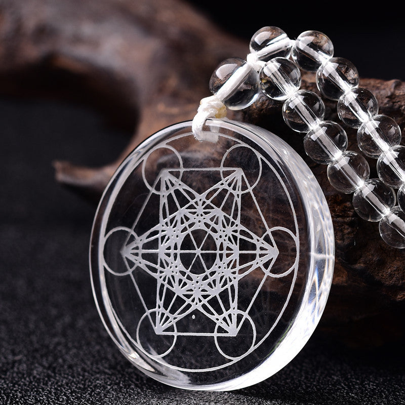 White Crystal Pendant Metatron Men's and Women's Necklace Pendant Natural Crystal Jewelry Pendant Nothing