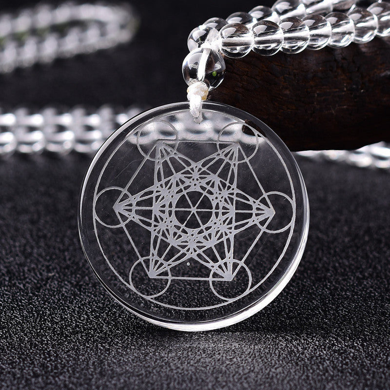 White Crystal Pendant Metatron Men's and Women's Necklace Pendant Natural Crystal Jewelry Pendant Nothing