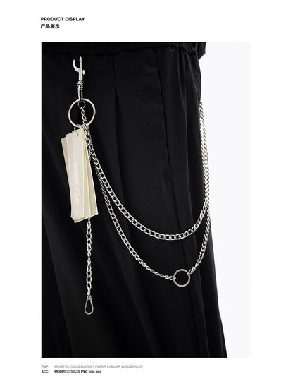 Detachable double metal trouser chain, decorative trouser chain