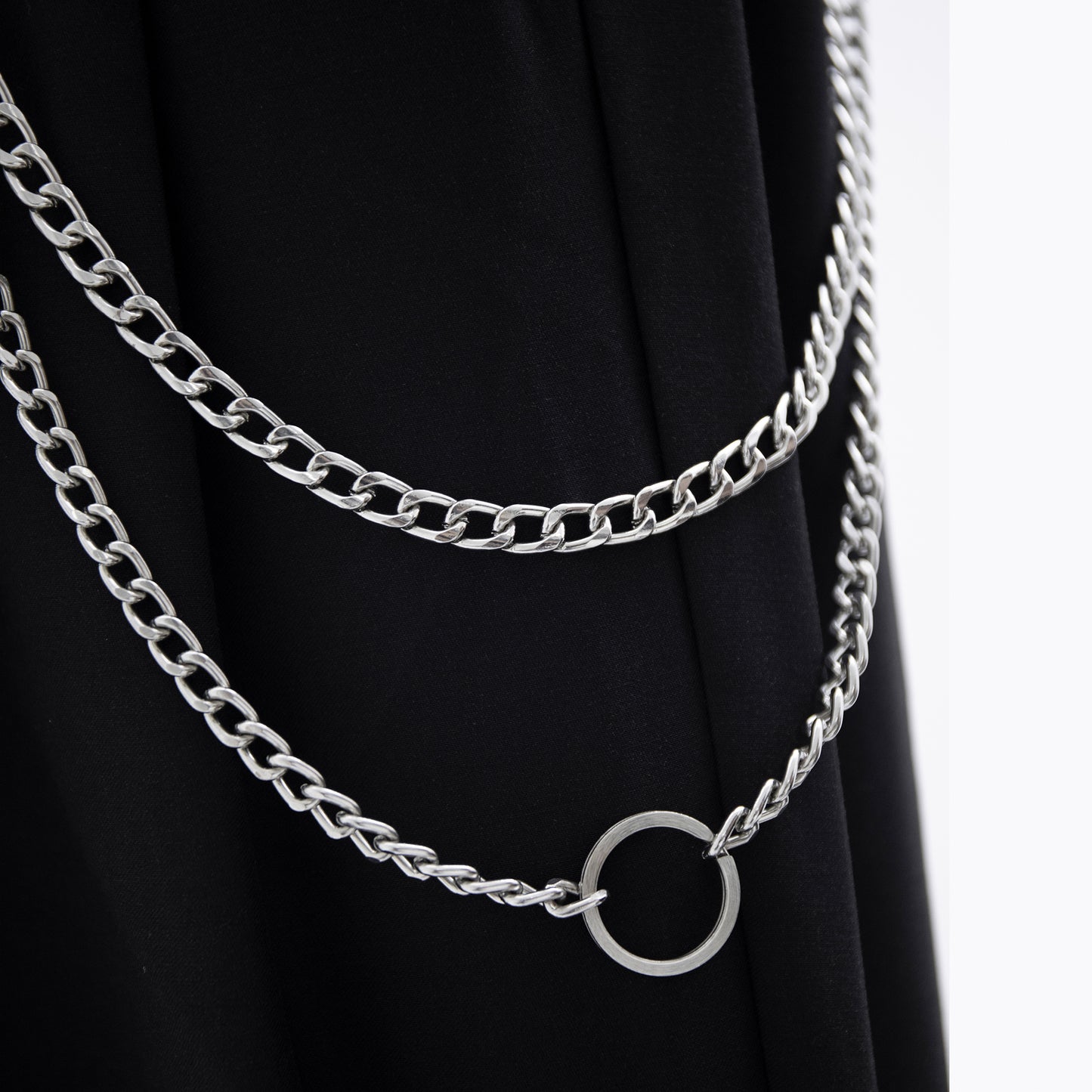 Detachable double metal trouser chain, decorative trouser chain