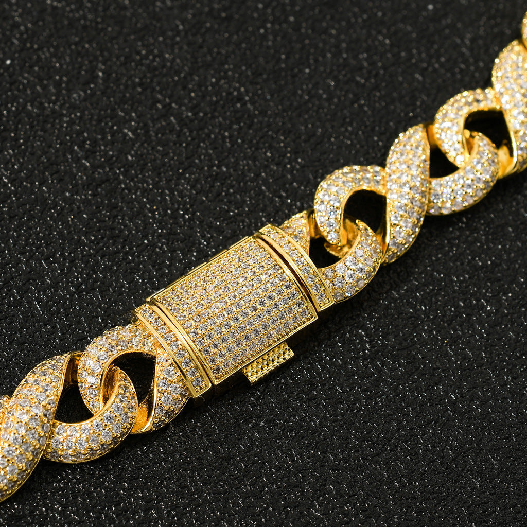 Cuban Chain Micro-inlaid Zircon Hipster Hip-hop