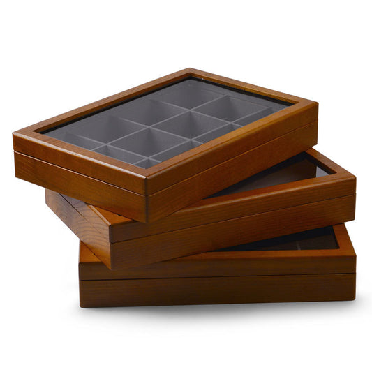 Caja de madera para joyas, caja de madera maciza japonesa para guardar joyas, pulseras, anillos y pendientes