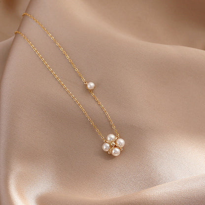 Natural Freshwater Pearl Necklace Female Clavicle Chain Ins Niche Design Net Celebrity Jewelry Gift For Girlfriend