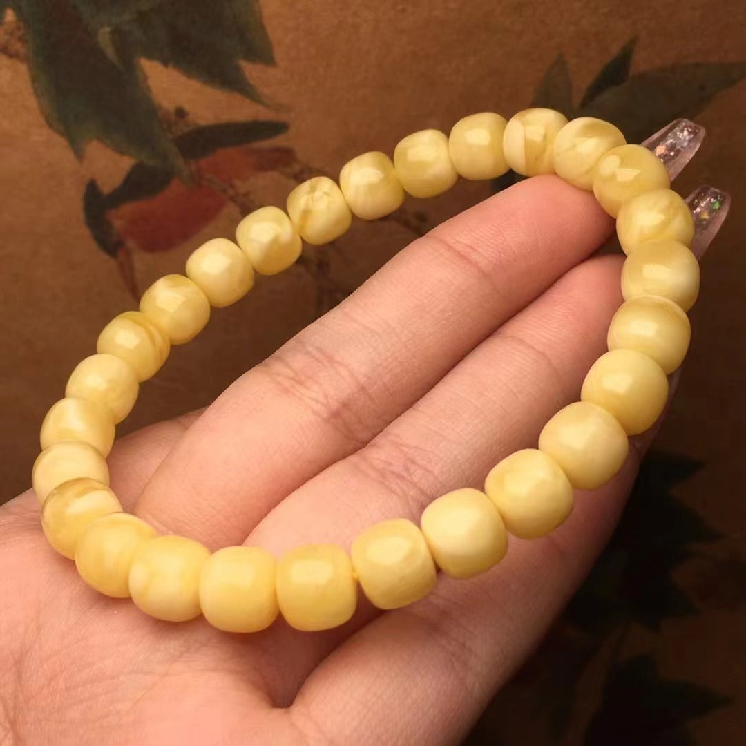 Natural Beeswax Old Yellow Chicken Grease Wax Rich And Full Single Circle Bracelet Crafts Accessories Ornaments