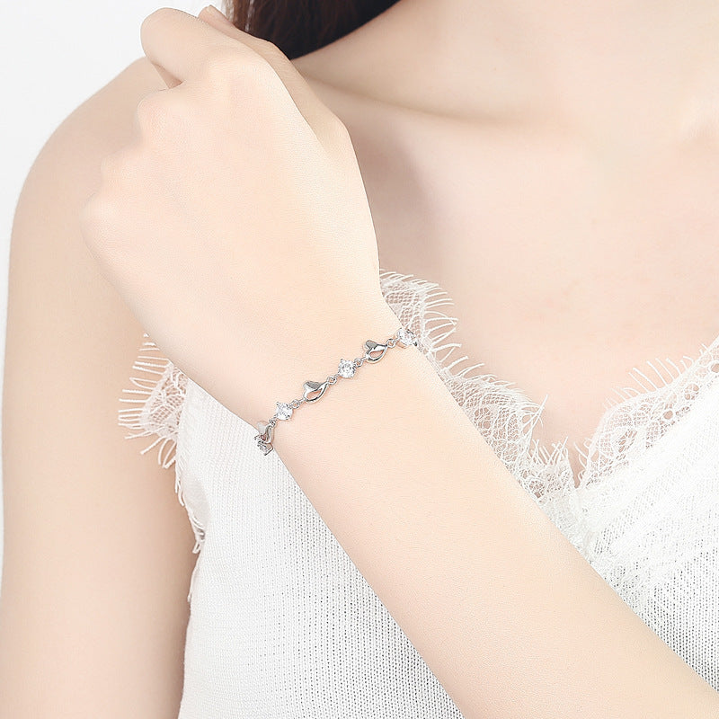 Bracelet simple en forme de cœur pour femme