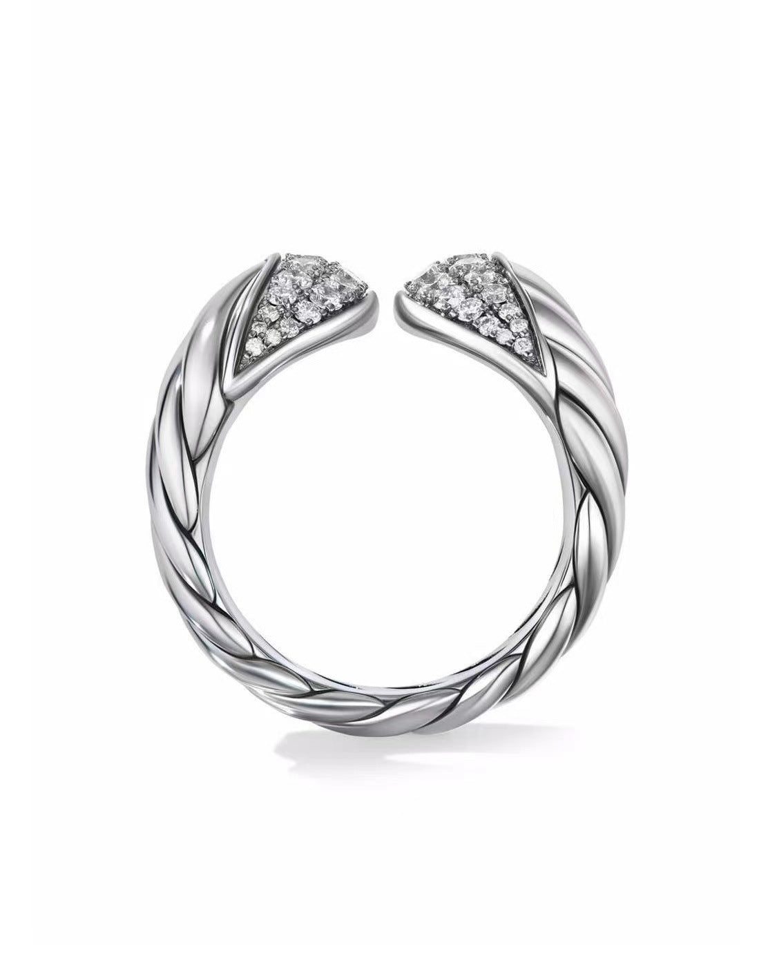 Bague en argent sterling 925 à double tête en forme de serpent pour femme