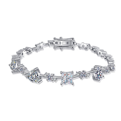 Bracelet tendance en argent sterling avec moissanite pour femme