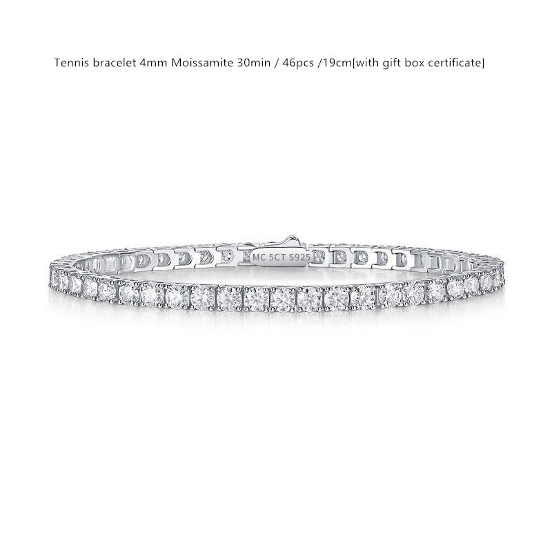 Bracelet de tennis en argent sterling avec moissanite couleur D pour femme