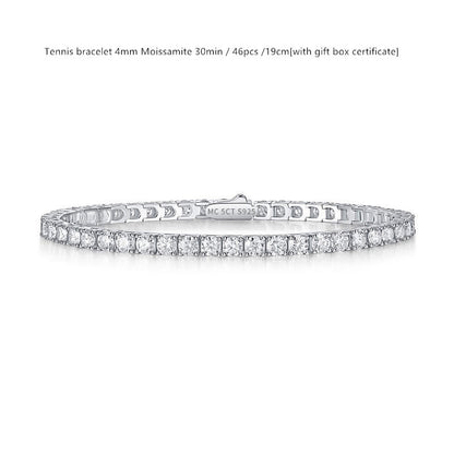 Bracelet de tennis en argent sterling avec moissanite couleur D pour femme