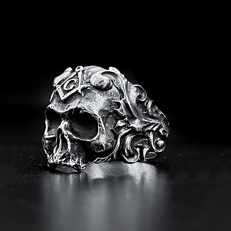 Men's Vintage Sterling Silver Skull Ring