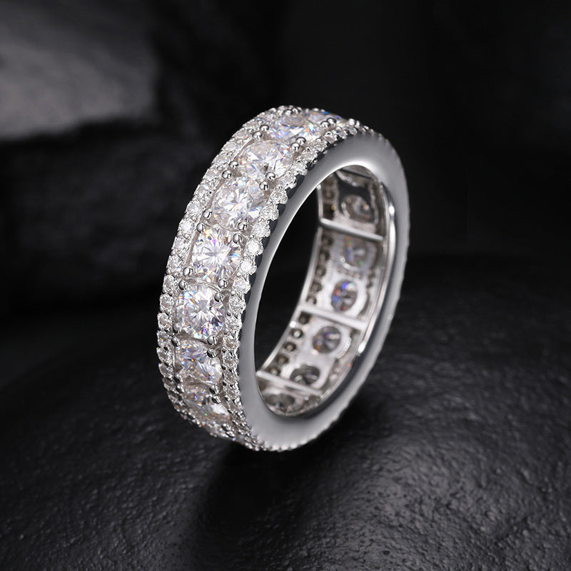 Bague en argent sterling S925 avec moissanite exquise