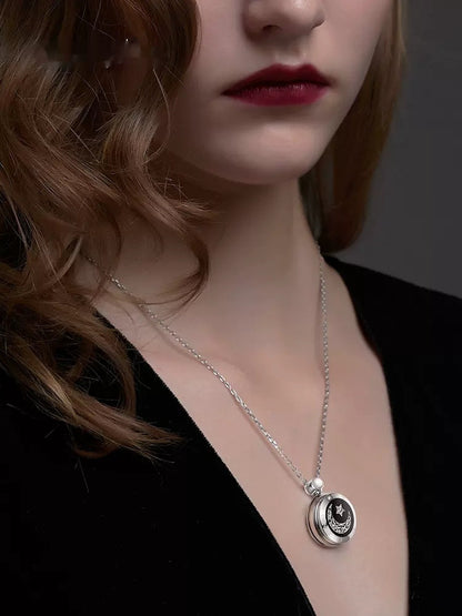 Collier à induction intelligent à distance avec pendentif en agate vibrante pour amoureux du soleil et de la lune