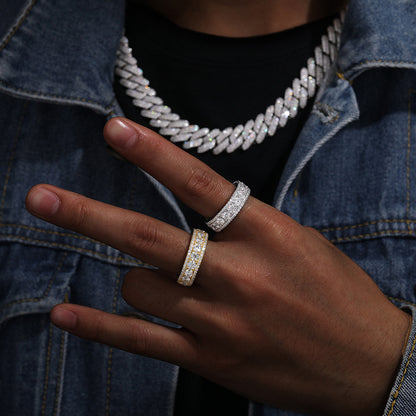 Bague en argent sterling S925 avec moissanite exquise