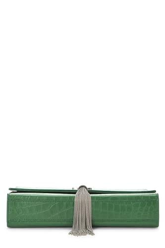 Yves Saint Laurent, Pre-Loved Green Embossed Leather Kate Tassel Medium, Green