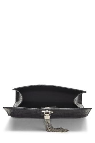 Yves Saint Laurent, Pre-Loved Black Embossed Kate Tassel Medium, Black