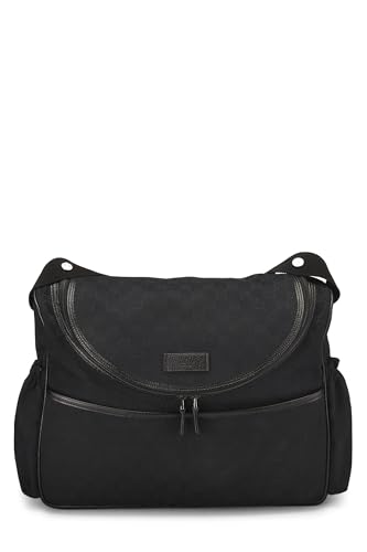 Gucci, Bolso para pañales de lona GG original negro Pre-Loved, Negro