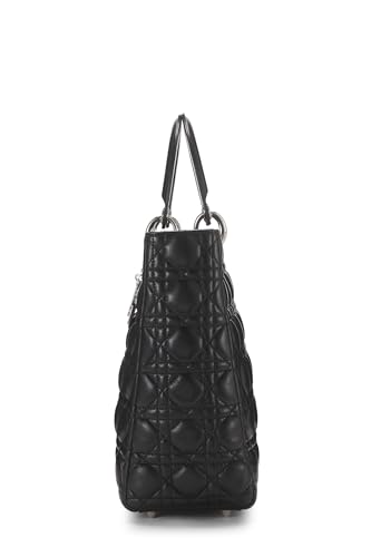 Dior, Pre-Loved Black Cannage Quilted Lambskin Lady Dior Large, Black