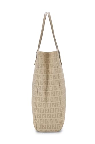 Fendi, Pre-Loved Beige Zucchino Canvas Vertical Tote Small, Beige