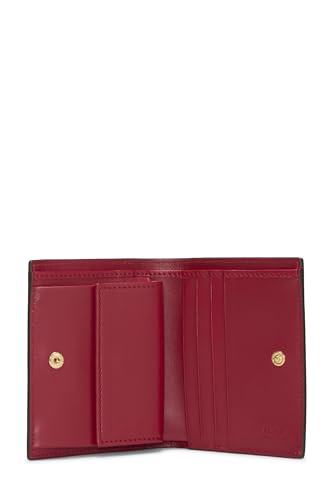 Fendi, portefeuille compact « F is Fendi » en cuir de veau rouge d'occasion, rouge