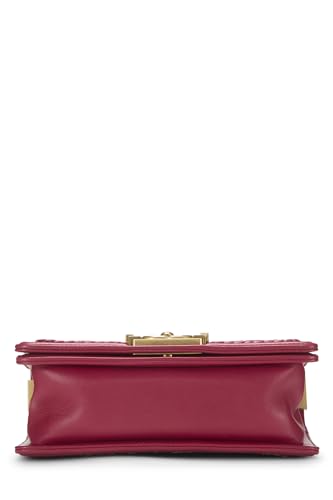 Chanel, sac Boy en cuir d'agneau matelassé rose d'occasion avec chaîne autour de la taille S, rose