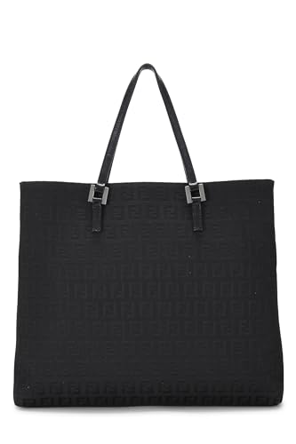 Fendi, sac fourre-tout en toile Zucchino noir d'occasion, petit modèle, noir