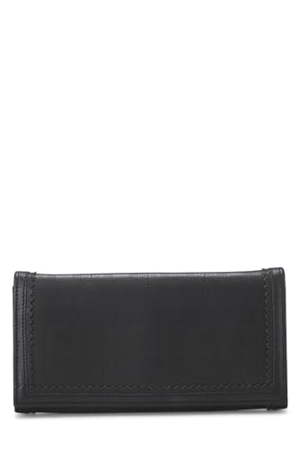 Fendi, Pre-Loved Black Zucca Leather Long Wallet, Black