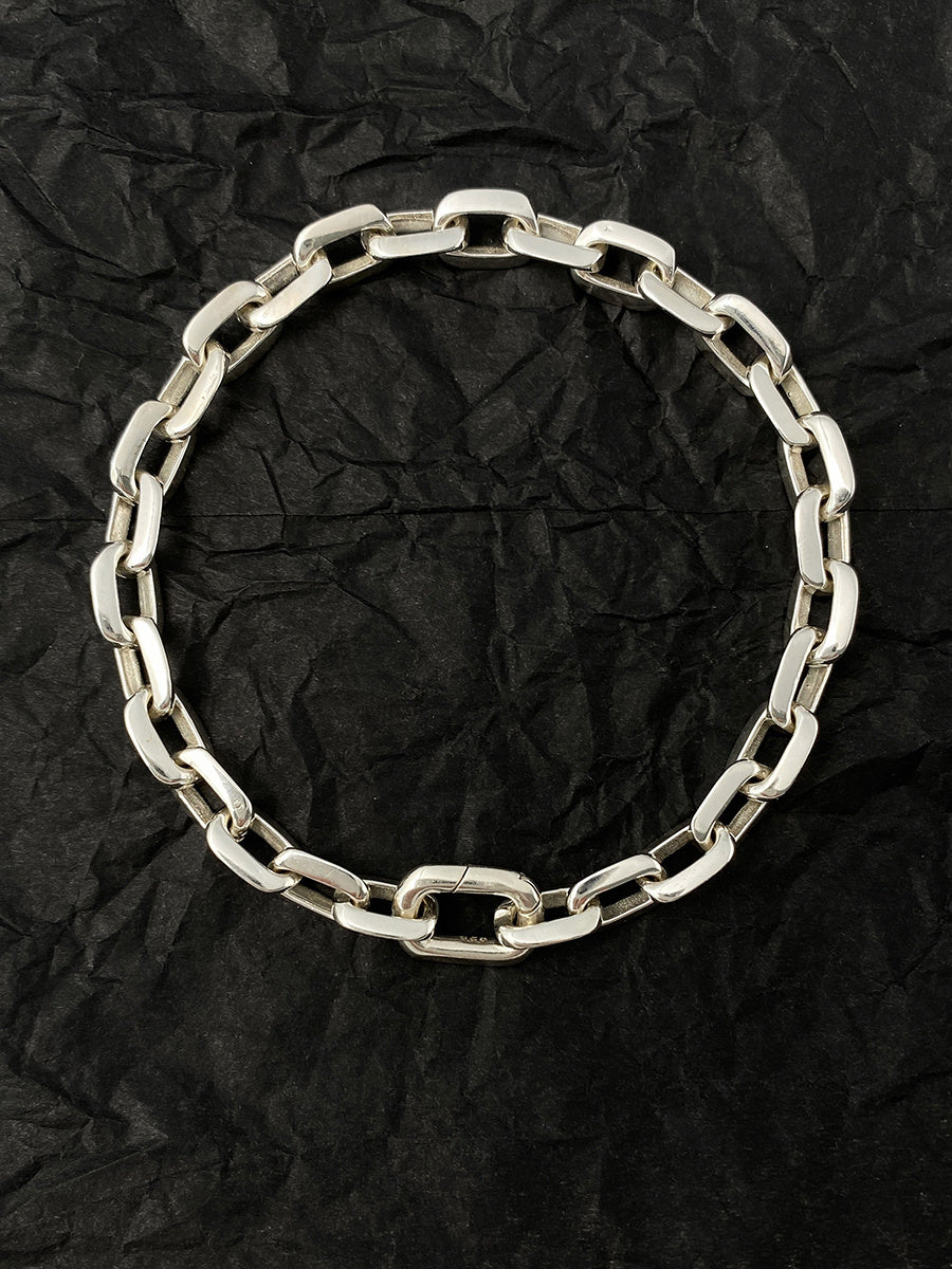 Pulsera de plata de ley para hombre moderna y sencilla