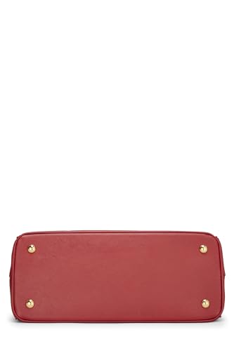 Prada, sac fourre-tout Executive moyen en saffiano rouge d'occasion, rouge