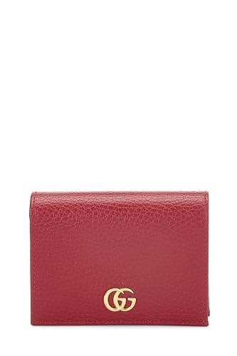 Gucci, Pre-Loved Red Leather GG Marmont Card Cse, Red