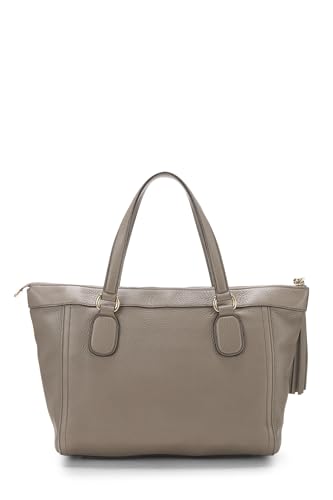 Gucci, sac fourre-tout zippé Soho en cuir gris d'occasion, gris