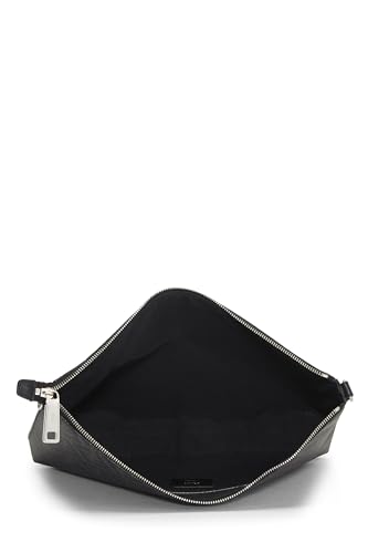 Fendi, Pre-Loved Black Coated Canvas Zip Messenger, Black