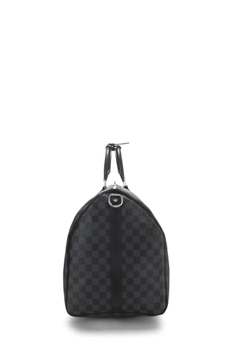 Louis Vuitton, Bandouliere Pre-Loved Damier Graphite Keepall 55, Negro