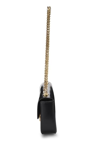 Céline, Pre-Loved Black Calfskin Claude Chain Shoulder Bag, Black