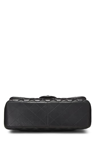 Chanel, New Classic Jumbo en cuir d'agneau matelassé noir d'occasion, noir