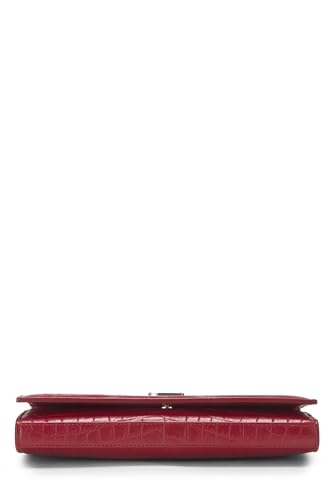 Yves Saint Laurent, Pre-Loved Red Embossed Kate Wallet On Chain (WOC), Red