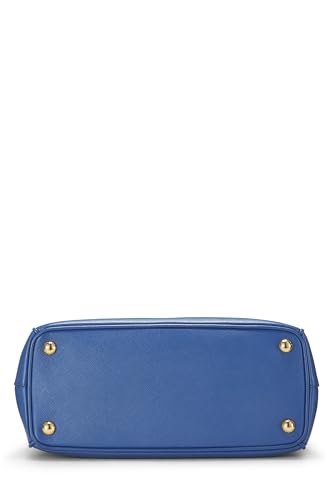 Prada, petit sac fourre-tout exécutif en saffiano bleu d'occasion, bleu