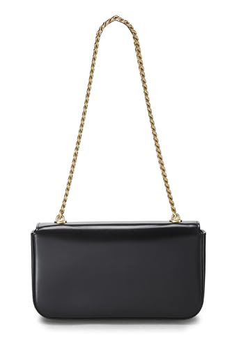 Céline, Pre-Loved Black Calfskin Claude Chain Shoulder Bag, Black