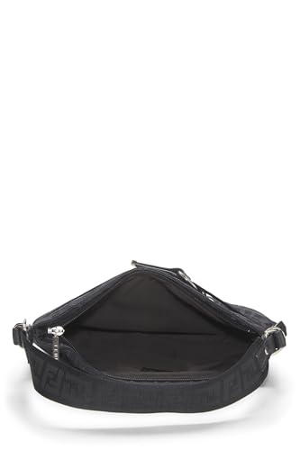 Fendi, sac à bandoulière Zucca en nylon noir d'occasion, noir