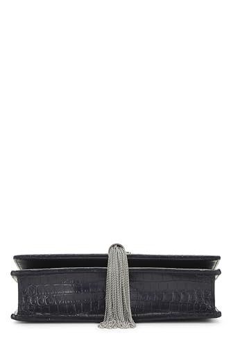 Yves Saint Laurent, Pre-Loved Navy Embossed Kate With Tassel Wallet On Chain (WOC), Navy