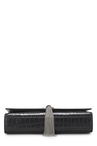 Yves Saint Laurent, Pre-Loved Black Embossed Kate Tassel Medium, Black