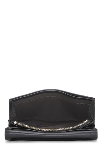 Fendi, portefeuille long en cuir noir Zucca d'occasion, noir