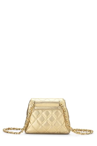 Chanel, Pre-Loved Gold Quilted Lambskin Waist Pouch, Gold