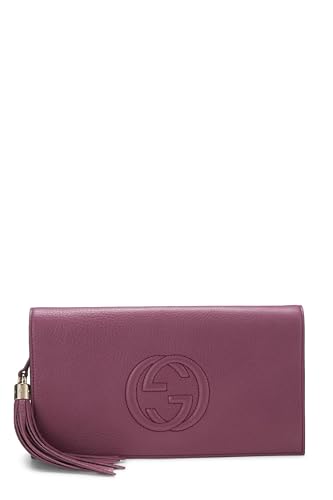 Gucci, Clutch Soho de cuero granulado morado Pre-Loved, Púrpura