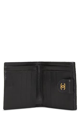 Chanel, Pre-Loved Black Caviar Compact Wallet, Black