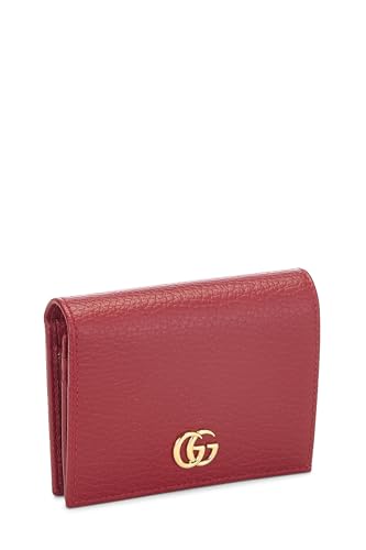 Gucci, Pre-Loved Red Leather GG Marmont Card Cse, Red